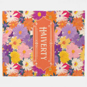 Die haiverty Crowods Modern Floral Fleecedecke (Vorderseite (Horizontal))