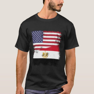 Die halbe ägyptische Flagge Vintag Ägypten US-Gesc T-Shirt