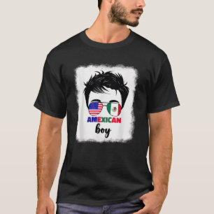 Die halbe Flagge Mexikos und Amerikas Amerika T-Shirt