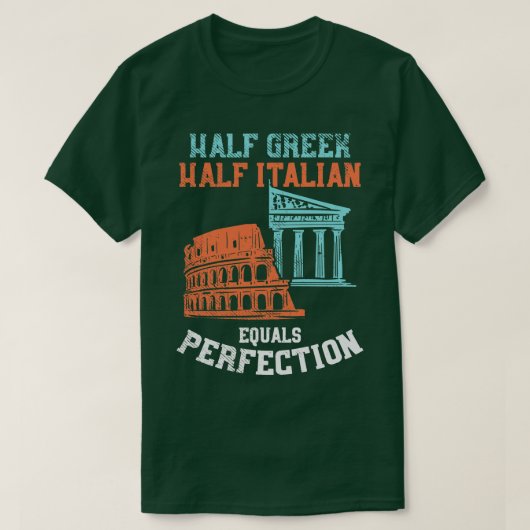Die halbe griechische Hälfte Italienisch T-Shirt (Design vorne)