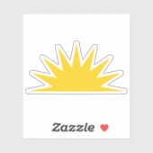 Die halbe Sonne auf der Flagge von Antigua und Bar Aufkleber (Blatt)