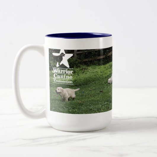 Die halben Dutzende Herumtollen-Tasse der Zweifarbige Tasse (Links)