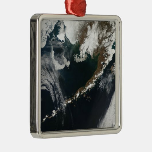 Die Halbinsel Alaskan und die Aleusianischen Insel Silbernes Ornament (Rechts)