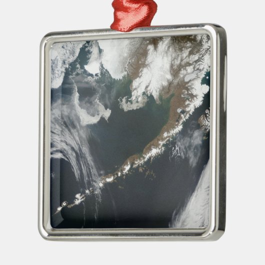 Die Halbinsel Alaskan und die Aleusianischen Insel Silbernes Ornament (Links)