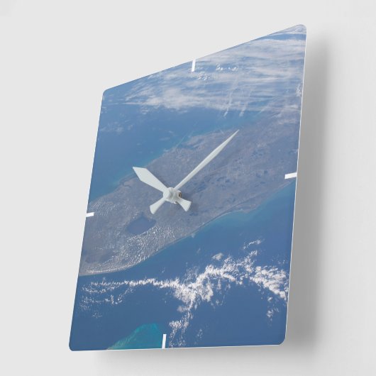 Die Halbinsel Florida. Quadratische Wanduhr (Winkel)