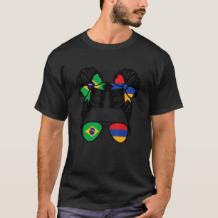 Die Hälfte Brasiliens der Hälfte des armenischen M T-Shirt