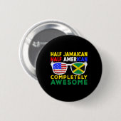 Die Hälfte des jamaikanischen halben amerikanische Button (Vorne & Hinten)