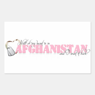 Die Hälfte meines Herzens ist in Afghanistan Rechteckiger Aufkleber