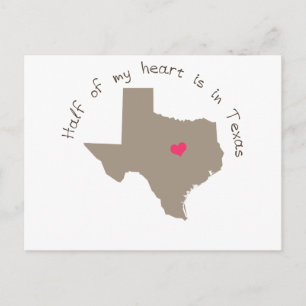 Die Hälfte meines Herzens ist in Texas Postkarte