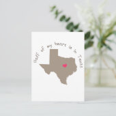 Die Hälfte meines Herzens ist in Texas Postkarte (Stehend Vorderseite)