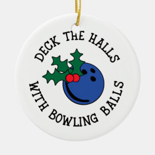 Die Hallen mit Bowling Balls   Weihnachten Keramik Ornament