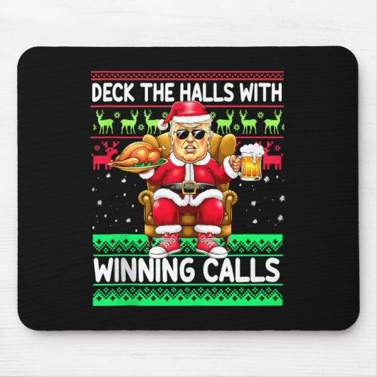 Die Hallen mit Siegerrufen - Trump Santa Ch Mousepad (Vorne)
