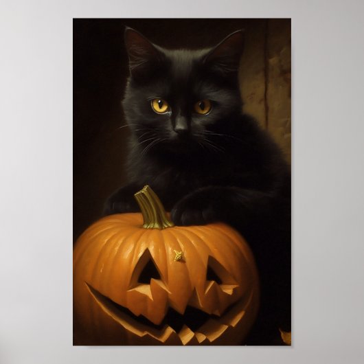 Die Halloween-Katze Poster (Vorne)