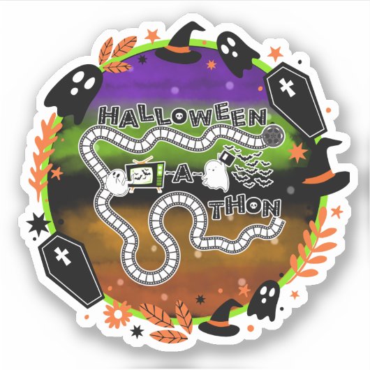 die Halloweenathon Circle Game Board Sticker (Vorderseite)