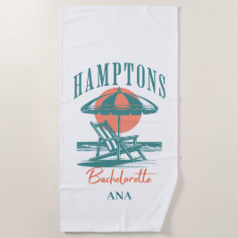 die hamptons bachelorette Sonnenuntergang Retro bl Strandtuch