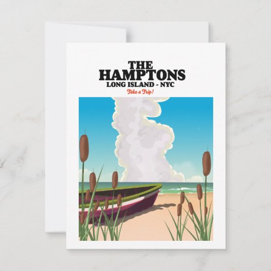Die Hamptons Langinsel NYC, Reiseplakat. (Rückseite)