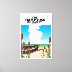 Die Hamptons Langinsel NYC, Reiseplakat. Leinwanddruck