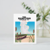 Die Hamptons Langinsel NYC, Reiseplakat. Postkarte (Stehend Vorderseite)