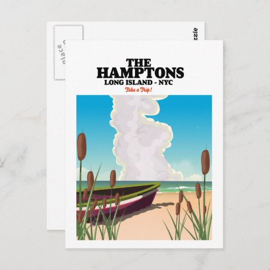 Die Hamptons Langinsel NYC, Reiseplakat. Postkarte (Vorne/Hinten)