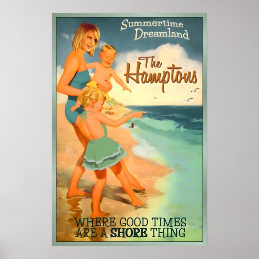 Die Hamptons Long Island New York Poster Neue Retr (Vorne)