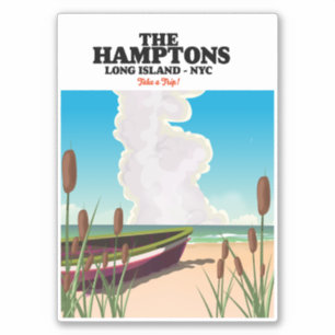 Die Hamptons Long Island NYC, Reiseposter. Aufkleber