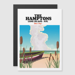 Die Hamptons Long Island NYC, Reiseposter. Magnetkarte