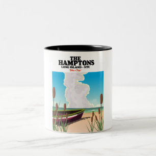 Die Hamptons Long Island NYC, Reiseposter. Zweifarbige Tasse