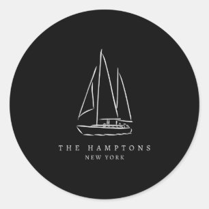 Die Hamptons New York Yacht Club Segel Souvenir Runder Aufkleber