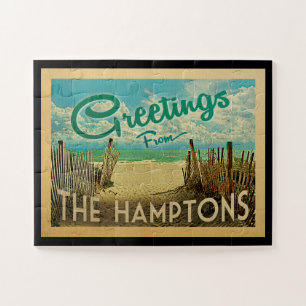 Die Hamptons Strand Vintage Reise Puzzle