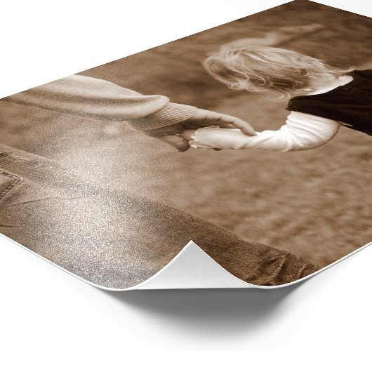 Die Hand des Vaters Fotodruck (Ecke)