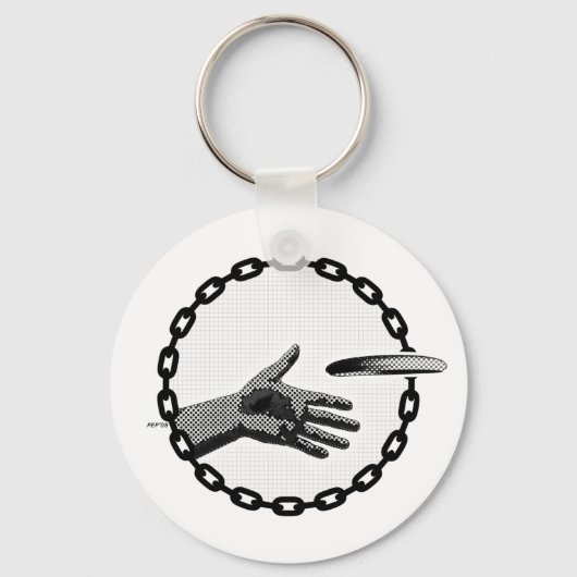 Die Hand, die schüttet Schlüsselanhänger (Vorderseite)