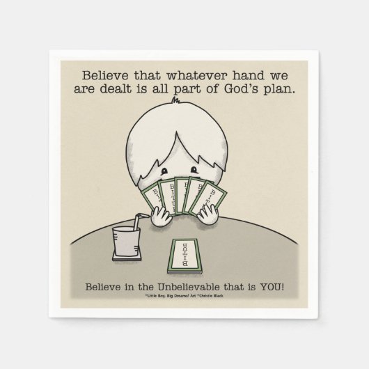 Die Hand, die wir haben Serviette (Vorderseite)