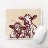 Die Hand mit zwei Kühen zeichnen die Skizze u. Mousepad (Mit Mouse)