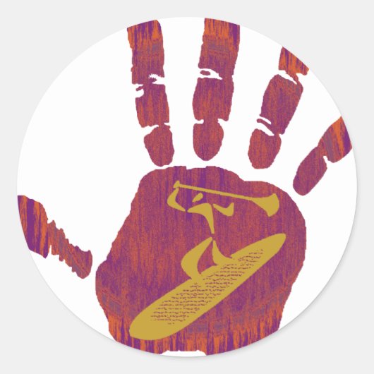 DIE HAND SCHLIESSEN RUNDER AUFKLEBER (Vorderseite)