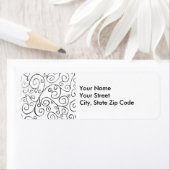 Die handbemalten schwarzen Kurven auf dem Etikett  (Insitu)