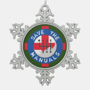 DIE HANDBÜCHER gerettet Schneeflocken Zinn-Ornament