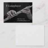 die Hände des Flötenspielers auf Flöte Visitenkarte (Vorne/Hinten)