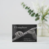 die Hände des Flötenspielers auf Flöte Visitenkarte (Stehend Vorderseite)