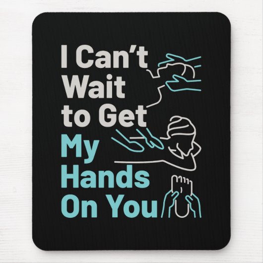 Die Hände des lustigen Massagetherapeuten Mousepad (Vorne)