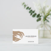 Die Hände moderner Braun- und Weißmassagetherapeut Visitenkarte (Stehend Vorderseite)