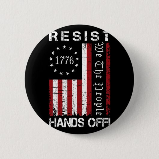 Die Hände von Protest widerstehen, den wir, die Vo Button (Vorderseite)