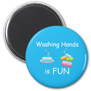Die Hände waschen ist ein Cooles Kind. Magnet