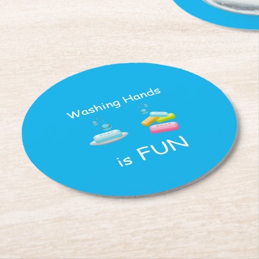 Die Hände waschen sind FUN-Viren-Keimsicherheit-Ki Runder Pappuntersetzer (Angewinkelt)