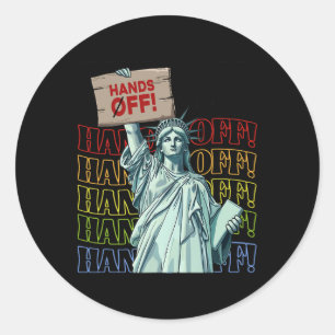 Die Hände weg Vintag, wir, die Leute Amerikaner fl Runder Aufkleber