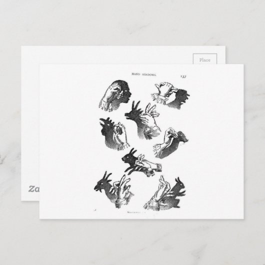 Die Händeschatten der Mauer Postkarte (Vorne/Hinten)