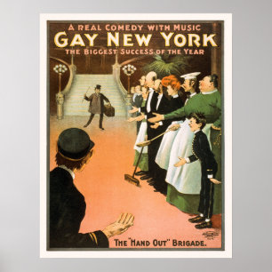 Die Handout-Brigade - Vintage Theateraufführung Poster