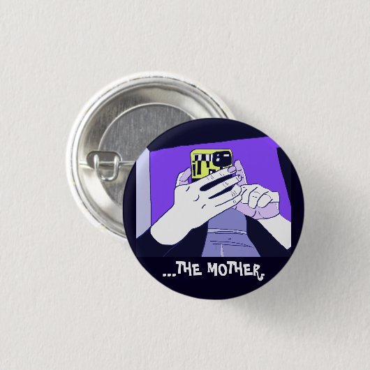 Die Hands der Mutter Violet Avocado White Button (Vorne & Hinten)