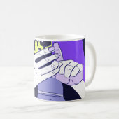 Die Hands der Mutter Violet Avocado White Kaffeetasse (VorderseiteRechts)