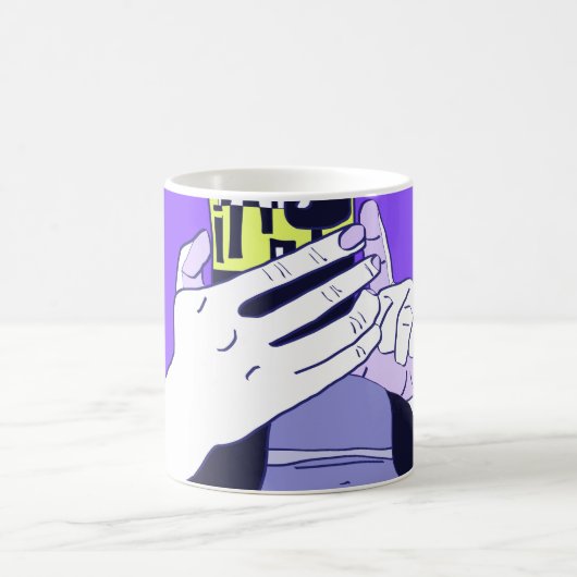 Die Hands der Mutter Violet Avocado White Kaffeetasse (Mittel)