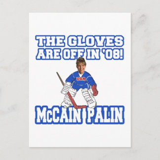 Die Handschuhe sind vor McCain Palin Postkarte
